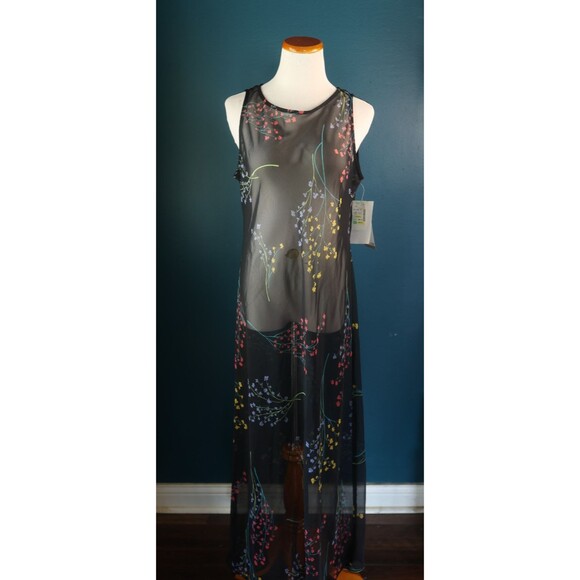 Vintage NWT Jessica Howard 90s Y2K Maxi Dress Floral Sheer Overlay Whimsigoth 14 - Picture 1 of 12